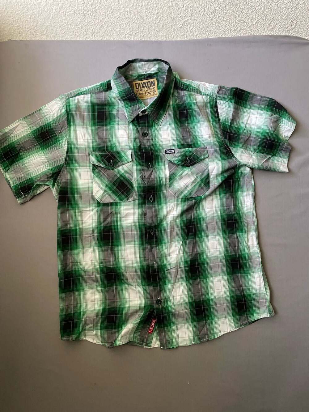 Dixxon Flannel Company Green Plaid Short Sleeve Bamboo Blend Shirt XL